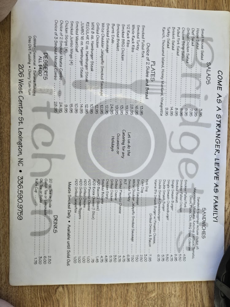 Bridgett's Kitchen Menu 01