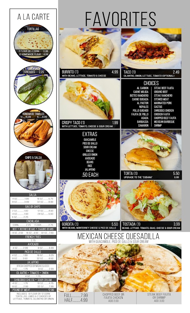 Mexicano Bar Grill 3 Menu 01